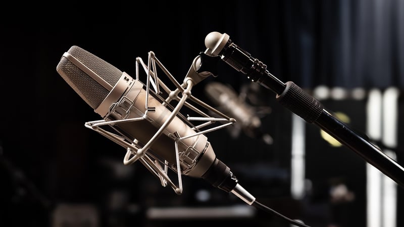 Behind the scenes in a recording studio